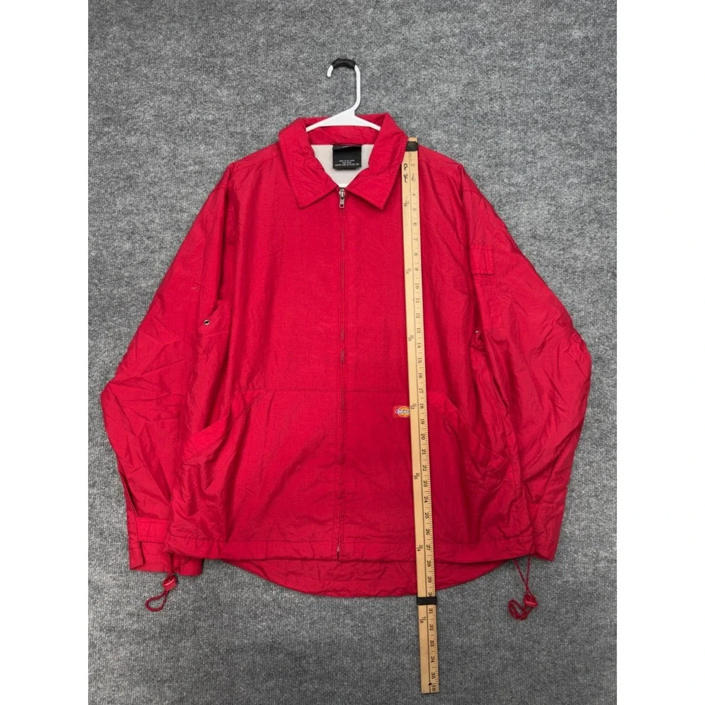 Dickies Red Zip Front Windbreaker Jacket Medium Nylon Workwear‎